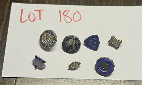 Sterling Mixed Service Pins - Perdue, Mason, Union    0.42 ozt