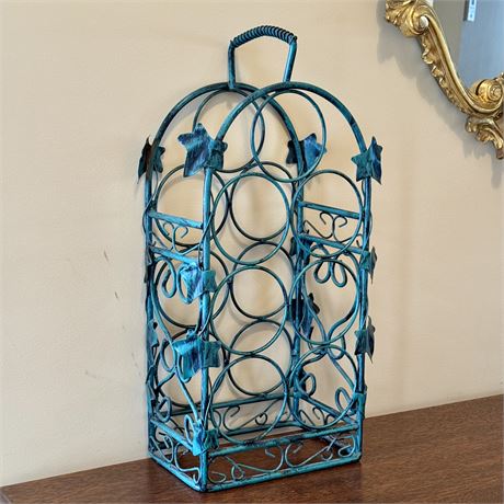 Metal Countertop or Hanging Wine Rack w/ Vine Motif