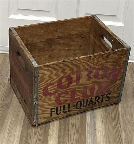 Vintage Cotton Club Soda Wood Shipping Crate - 12 x 17 x 12"