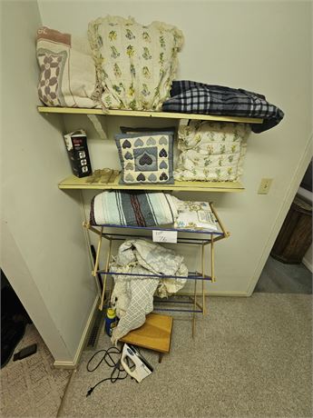 Corner Cleanout- Mixed Blankets, Pillows, Drying Rack & More