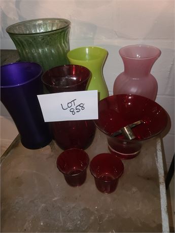 Mixed Foral Vase Lot- Colors & Sizes Vary