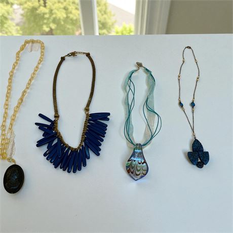 Bakelite Cameo Pendant Necklace On Plastic Link Chain, Art Deco Czech Necklace