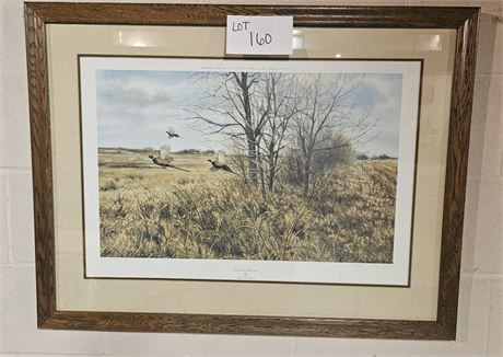 Signed Noel L Dunn 193/500 Framed Print Landscape Pheasant's Rising