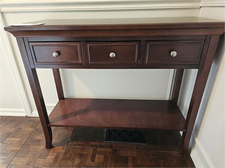 Wood Hall Table with Storage
