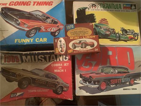 Model Car Kits - Ford 57, Trantula, 69 Mustang & More In Original Boxes