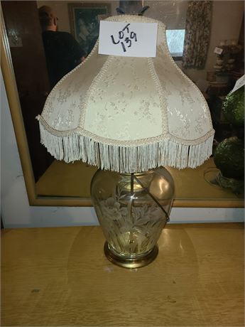 Clear Etched Glass Table Lamp