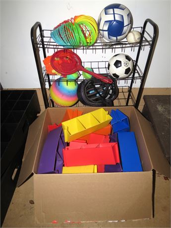 Toys, Balls, Rack, Etc