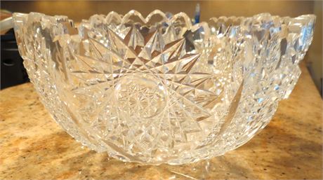 Vintage Cut Glass Crystal Bowl