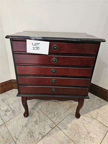 Bombay Mahogany Silver Chest – Queen Anne Style, Features 5 Storage Drawers