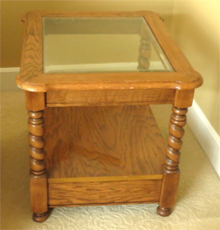 Glass Top End Table