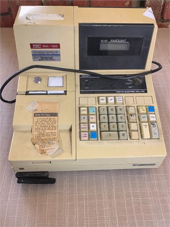 TEC MA-128 Cash Register By Tokyo Electric Co. With Digital Display (Vintage)