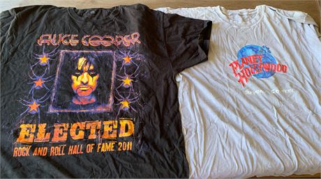 Alice Cooper Elected Rock & Roll Hall of Fame, Planet Hollywood Tee Shirts XL