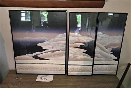 3 Piece Lake Mountain Art Print