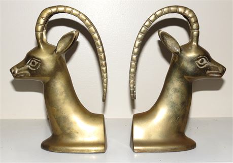 Brass Gazelle Bookends