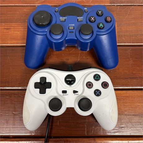 PS3 and PC Controllers, Lot of 2 - Wireless and Wired