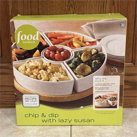 New Food Network Chip & Dip w/ Lazy Susan