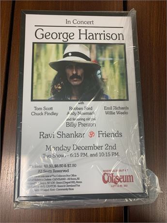 George Harrison - Ravi Shankar & Friends Framed Concert Photo - The Coliseum