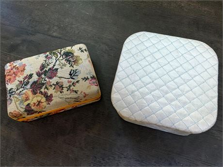 Floral Tapestry Jewelry Box W/Matching Mini Cinch Bag