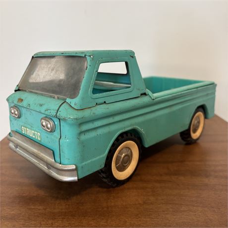 Structo Pressed Steel Teal Blue Pickup Truck