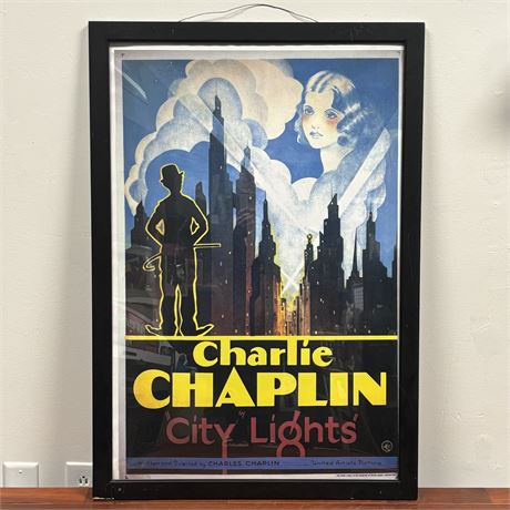 Charlie Chaplin - City Lights Framed Vintage Movie Poster