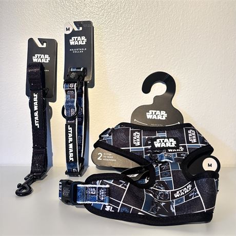 NWT Star Wars/Disney Dog Collar, Leash, & Harness (Size M) Set