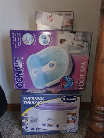 Conair Foot Bath, Dr Scholls Thermal Therapy & Para Spa