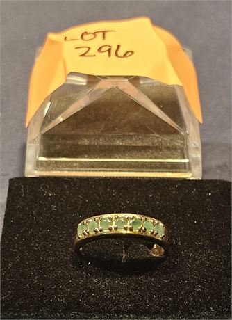 Sterling 925 Emerald Ring Sz 10