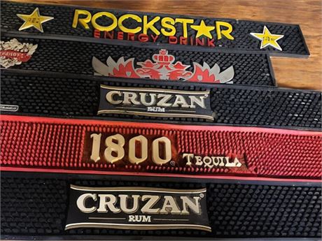 Branded Bar Mats - Rockstar Energy Drink, Cruzan Rum, Smirnoff, 1800 Tequila