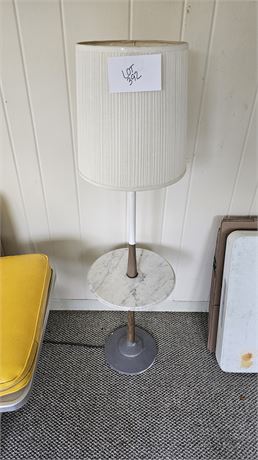 MCM Laurel Style Metal & Marble Table Floor Lamp