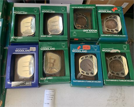 Showcase Collection Woodland Brass-Finished Soap Dishes & Toothbrush Holders