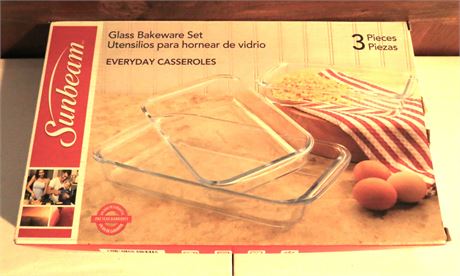 Sunbeam 3pc Glass Bakeware Set