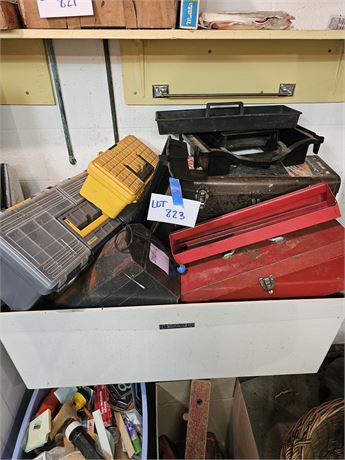 Large Lot of Mixed Toolboxes