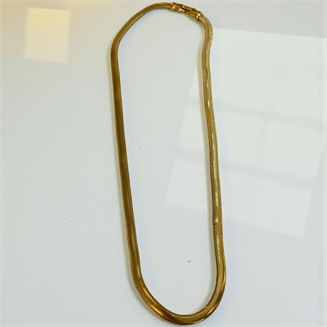 Monet Gold-Tone Herringbone Flat Snake Chain Necklace