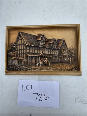 Vintage Ivorex England "Shakespeare's House" Wall Hanging