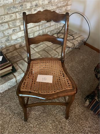 Antique Early 19th Century Wood Cane Bottom Chair