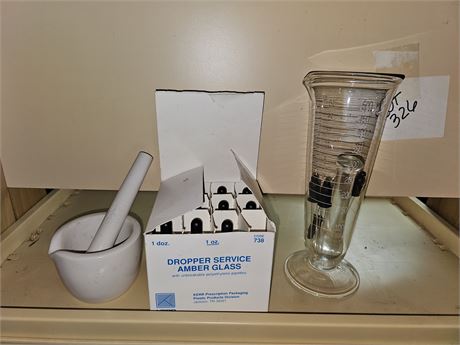 KPP Measuring Glass / Droppers & Mortar & Pestle