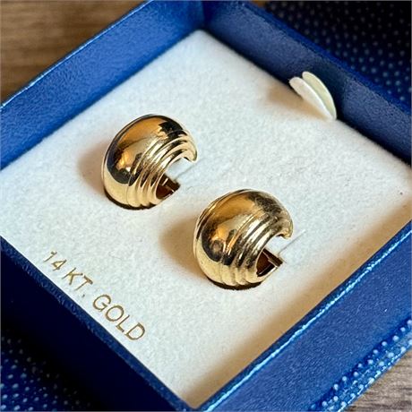 14k Gold Hoop Earrings (Scrap, broken clasp) - 2.03g
