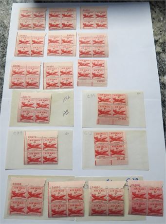 US Air Mail Stamps: 6 Cents "Sky Mater DC-4 Plane