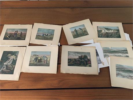 Art Print Lot - Landscapes, Pastoral Scenes, Figure Study