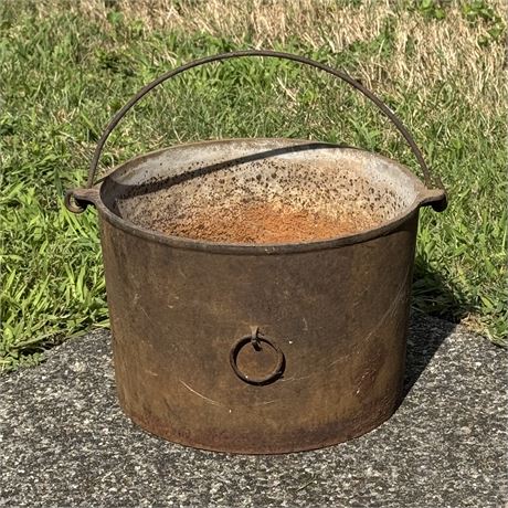 Antique Cast Iron Cowboy Kettle Cook Pot 10.5"D