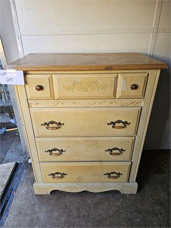 Yellow Cream Wood Dresser