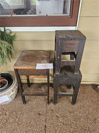 Mixed Vintage Wood Plant Stands Sizes Vary