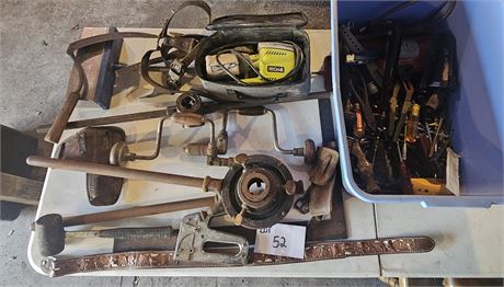 Mixed Tools- Pipe Threader, Hand Tools, Tool Belts & More