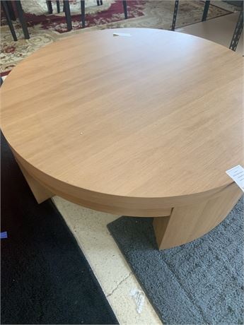 Beautiful Mod Round Coffee Table by Drew Barrymore, Warm Honey