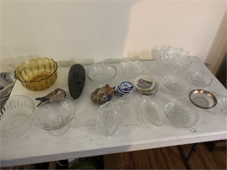 Home Decor Clear Glass Candy & Trinket Dish Lot