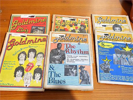 6 Vintage Goldmine Magazines - The Supremes, Frankie Valli, Elvis Presley & More