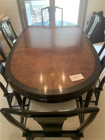 Chinoiserie Ebonized Chin Hua Dining Set By Century Furniture Cordovan Finish