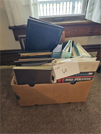 Large Box of Mixed Size Picture Frames & Photo Albums