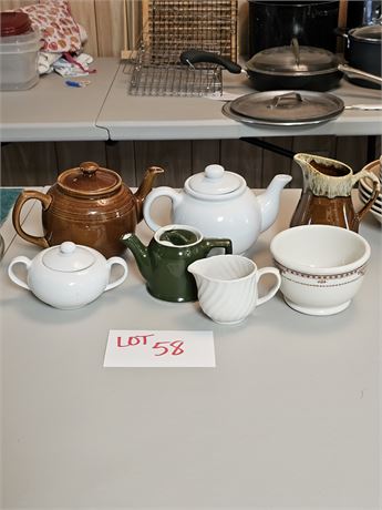 Mixed Tea Pots & Creamers