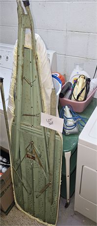 Vintage Green Metal Utility Cart Ironing Board & Laundry Supplies